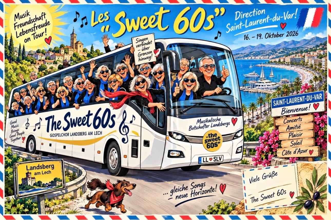 IMG-20260912-WA0000 Der Landsberger Gospelchor the sweet60s reisen nach Südfrankreich und treten in ihrer französischen Partnerstadt Saint-Laurent-du-Var am Strand "Landsberg" auf.